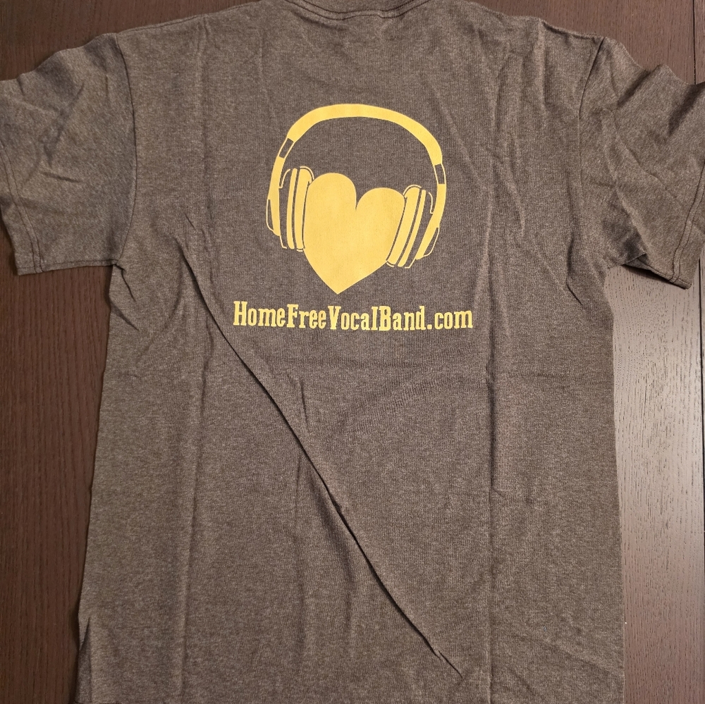 Home Free Graphic Tee in Heather Brown with Yellow Print New Never Worn Size M - Picture 3 of 3